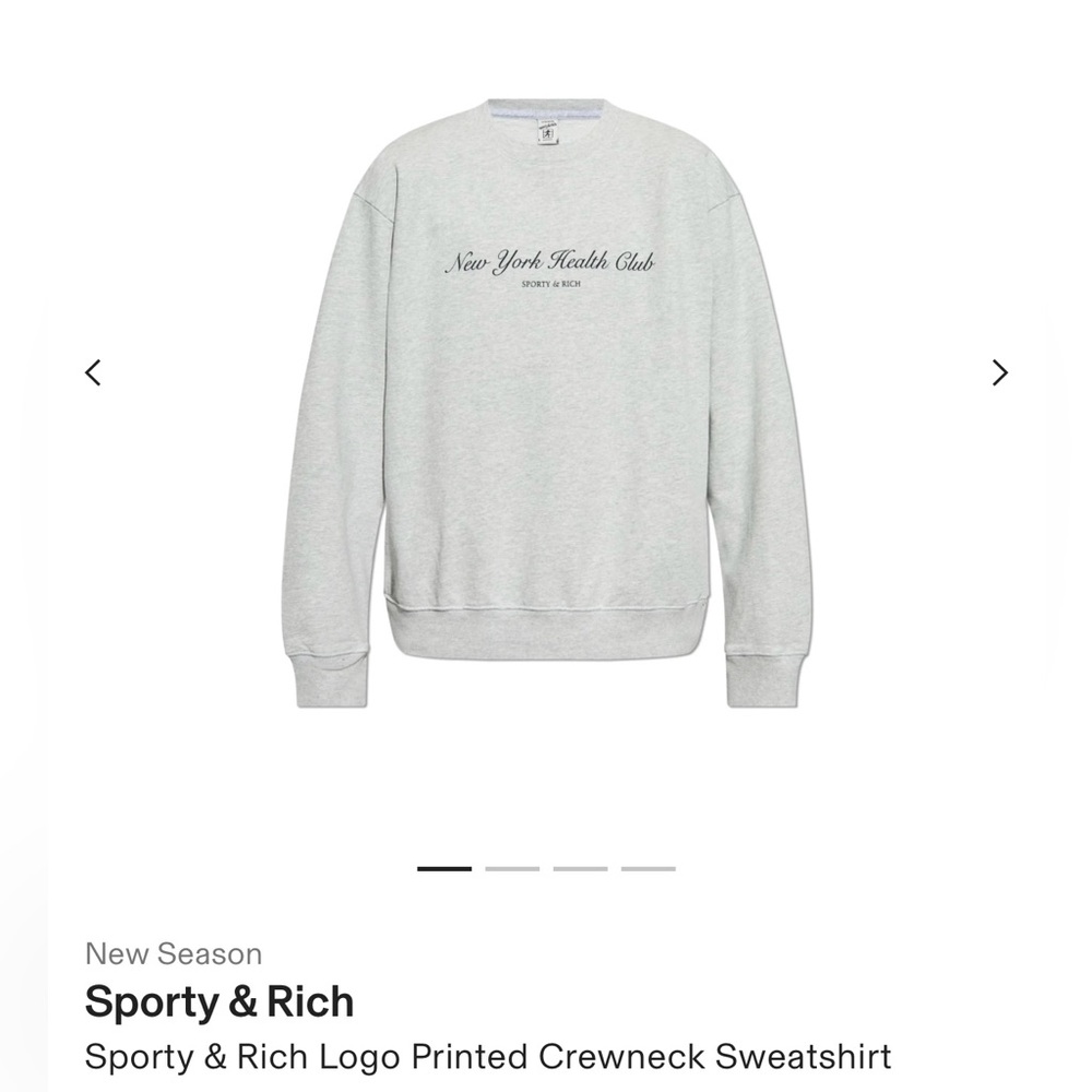 Sporty & Rich : Sporty & Rich Logo Printed Crewneck Sweatshirt size L, Sold out!